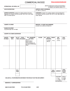Commercial Invoice Form