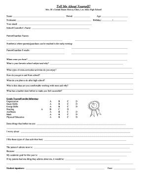 Student Introduction Form