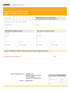 Health Savings Account Address Change Request Form