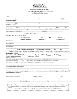 Application for Enrollment