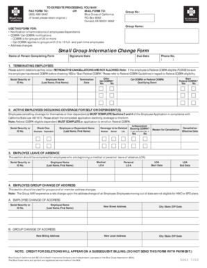 Small Group Information Change Form
