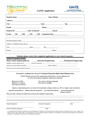 GAITE Application Form