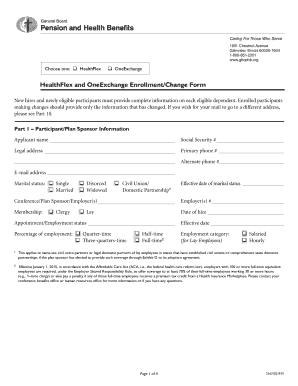 HealthFlex and OneExchange Enrollment/Change Form
