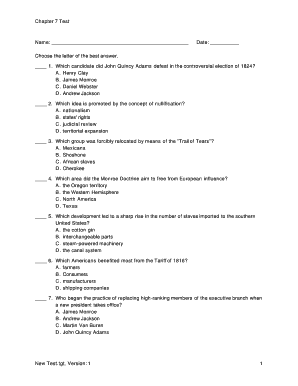 Chapter 7 History Test
