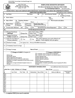 NYS Health Insurance Transaction Form PS-404