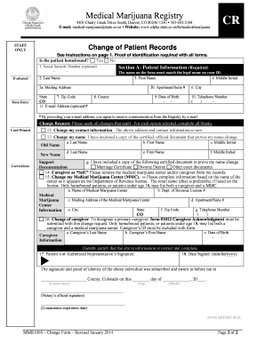 Colorado Medical Marijuana Registry Change Form