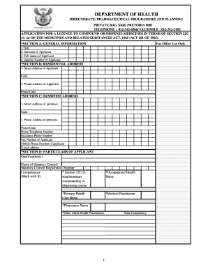 South Africa Medicine Licence Application