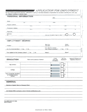 Employment Application Form