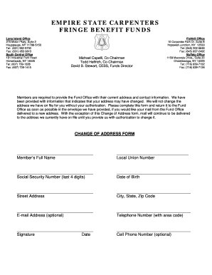 Change of Address Form