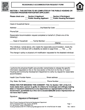 Reasonable Accommodation Request Form