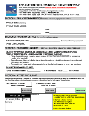 Low-Income Stormwater Exemption Application