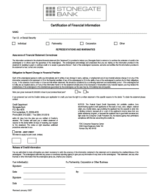 Certification of Financial Information