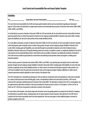 Local Control and Accountability Plan Template
