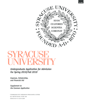Syracuse University Undergraduate Application