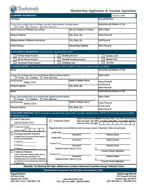 Membership Application & Account Agreement