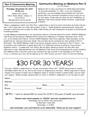 Medicare Part D Community Meeting Flyer