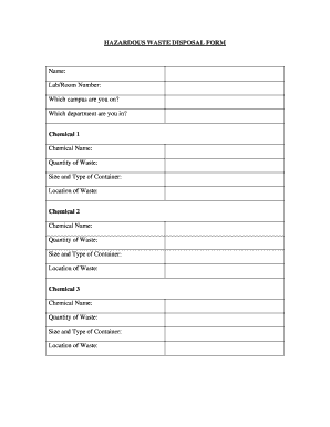 Hazardous Waste Disposal Form