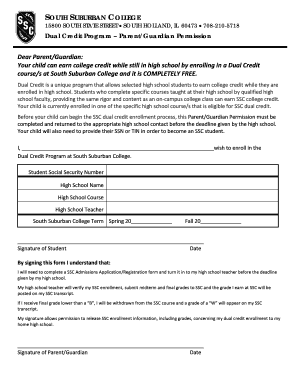 Dual Credit Program Permission Form