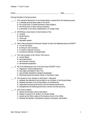 Chapter 7.1 and 7.2 Quiz