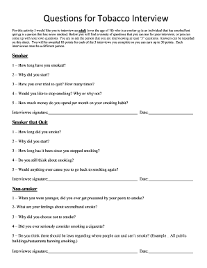 Tobacco Interview Form