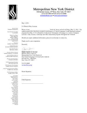 Excuse Letter for Student Absence