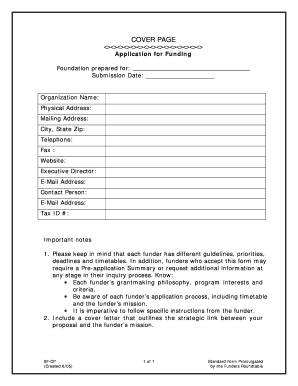 Application for Funding