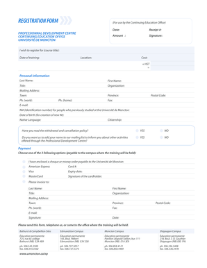 Professional Development Course Registration Form