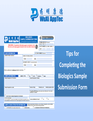 Biologics Sample Submission Form