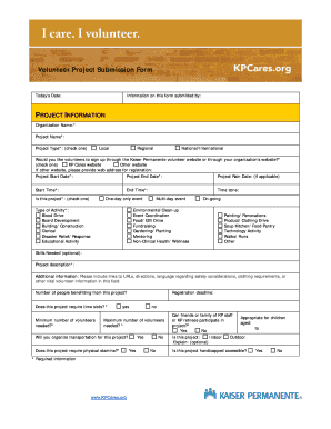 Volunteer Project Submission Form