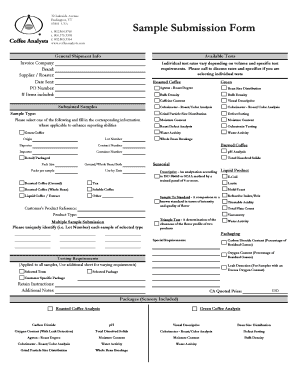 Coffee Analysis Test Submission Form
