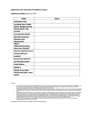 Registration Form DP Prize Make in India Contest