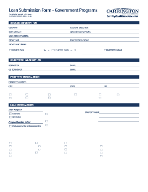 FHA Loan Submission Form