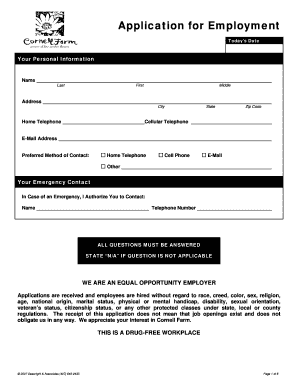 Employment Application Form