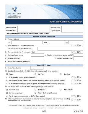 Hotel Supplemental Application