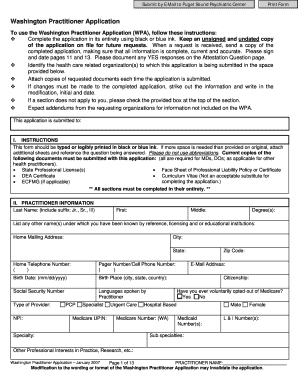 Washington Practitioner Application