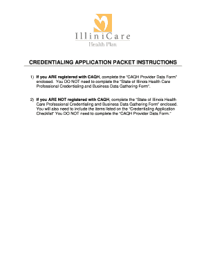 Illinois Health Care Professional Credentialing Application
