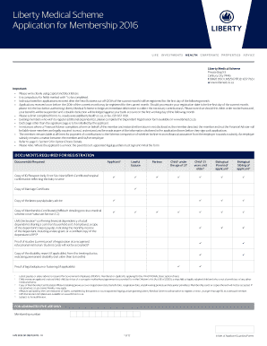 Liberty Medical Scheme Application for Membership