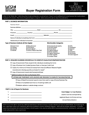 WESA Buyer Registration Form