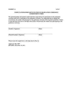 Graduation Ceremony Commitment Form