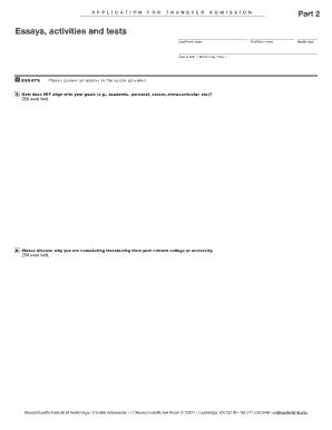MIT Transfer Admission Application