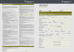 Diamond Bank Visa Card Application Form