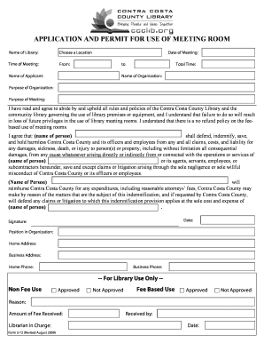 Contra Costa County Library Meeting Room Application
