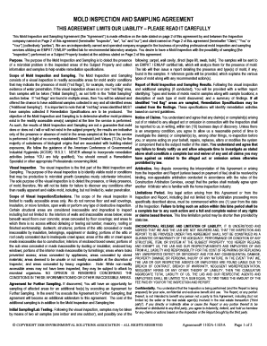 Mold Inspection and Sampling Agreement