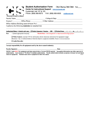 Student Authorization Form