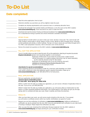 Family Nurse Practitioner Certification Application Form