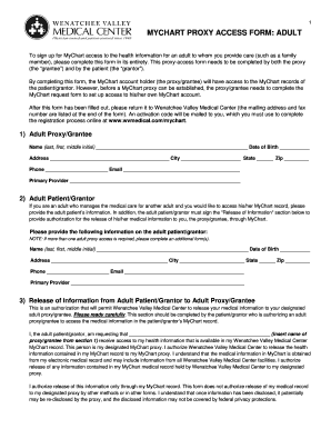 MyChart Proxy Access Form Adult