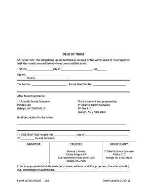 Deed of Trust Satisfaction Form