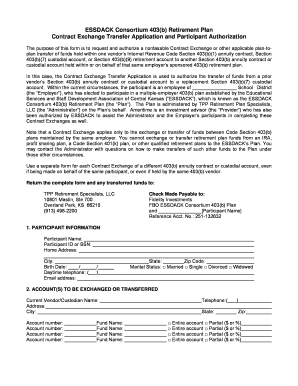 ESSDACK 403(b) Retirement Plan Contract Exchange Transfer Application