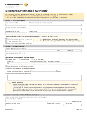 Discharge/Refinance Authority Form