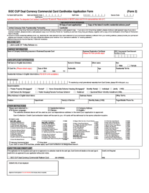 BOC Dual Currency Commercial Card Application Form